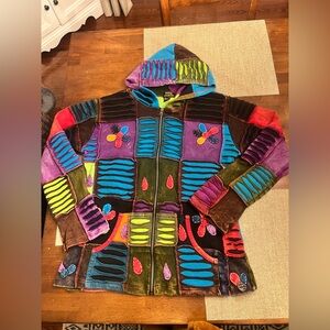 Rising International Patchwork zip up jacket